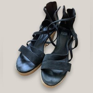 Sale! Well maintained Eileen Fisher black strap heels